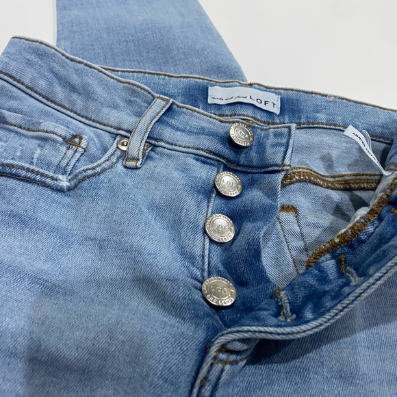 LOFT Women's Light Blue High Waist Skinny Jeans- Womens size 0 - Picture 2 of 5